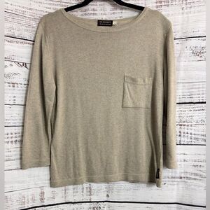 Kilkenny Top Womens Size Large Knit Pullover Cotton Cashmere Blend Minimalist